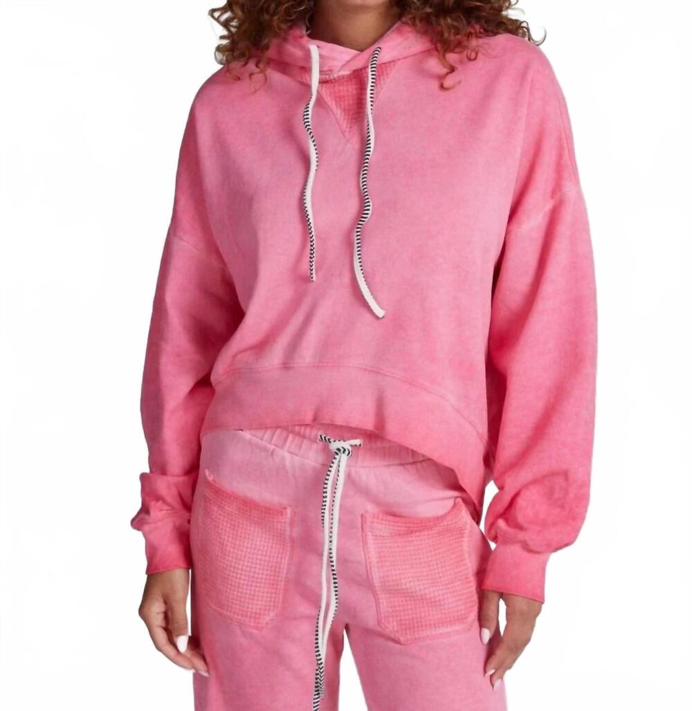 NEW ASKK NY adjustable drawstring hoodie in pink twisted